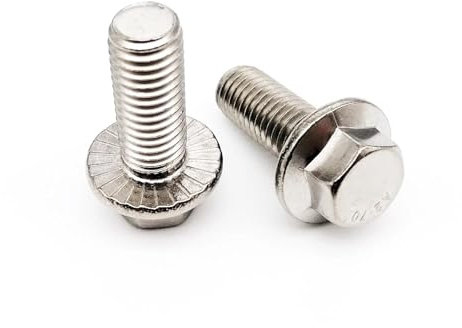 1/10 Stück M5 M6 M8 M10 M12 A2-70 304 Edelstahl GB5787 Sechskantkopf mit gezackter Flanschschraube Sechskantschraube mit Unterlegscheibe(25mm,1pc M12)