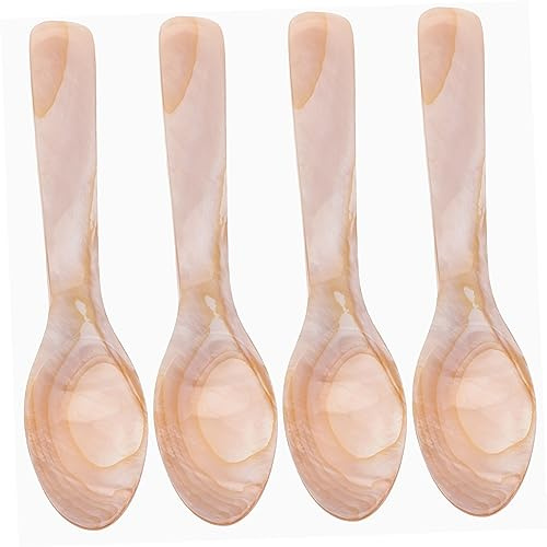 PRETYZOOM 4piezas Cucharillas De Natural Polarizadas Para Café y Postre Cucharas Pequeñas Reutilizables Para Helado y Bebidas