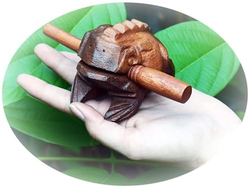 Frog guiro inches wood block musical instrument Percussion Musical Instrument Perfect size Natural Wood Güiro Frog. (3.75 inches-9.5 cm.)