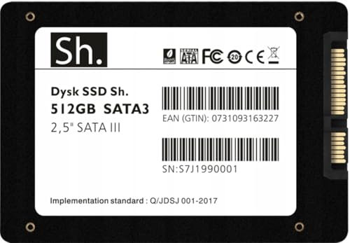 SH. SSD 512GB 2.5 SATA III – Unidad de Estado Sólido Interna – hasta 550MB/s Lectura, 520MB/s Escritura – Memoria Flash 3D NAND – 6Gb/s – para portátil, Ordenador de Escritorio, PC de sobremesa