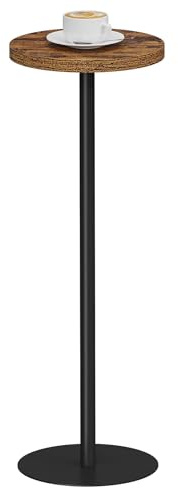 TUTOTAK TB01BB065EU Table d'appoint ronde et haute, petite table d'appoint, table d'appoint, salon, marron