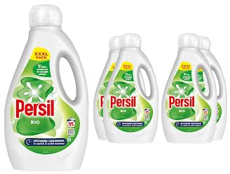 Persil XXXL Washing Liquid Detergent Outstanding Stain Removal Quick and Cold Wash Tough on Stains Gentle Next to Sensitive Skin 95 Washes 4 Pack, 2.565 Litre (Pack of 5, Bio)