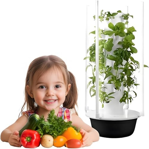 WDDEYYDS Sistemas de Cultivo Hidropónico de 20/28/36 Cápsulas, Jardín de Torre Hidropónico para Hierbas, Frutas y Verduras de Interior, Kit de Cultivo Aeropónico con Luces LED para Jardineros,7 Layer