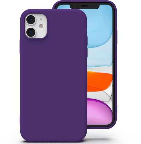 Zuvirelx Silikon Handyhülle für iPhone 11 Hülle, Weiches Griff, Dünne, Minimalistisch, Stoßfest, rutschfest, Taschenpassend - Lila