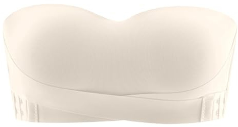 Soutien Gorge sans Bretelles Bandeau Poitrine Grande Taille Dos-Nu Support Sein Collant Soutien-Gorge Adhésif Maintien Bretelle Femme Chair avec Armature Minimiseur Or #432