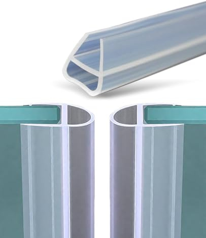 ALONK Duschtürdichtung Streifend 3000mm, Duschdichtung 6mm, Premium Dusche Als Glasbodendichtung Transparent Gummilippe, Duschkabinen Dichtungen, Dichtlippe für Duschtüren(Flexibel mit Klebstoff)