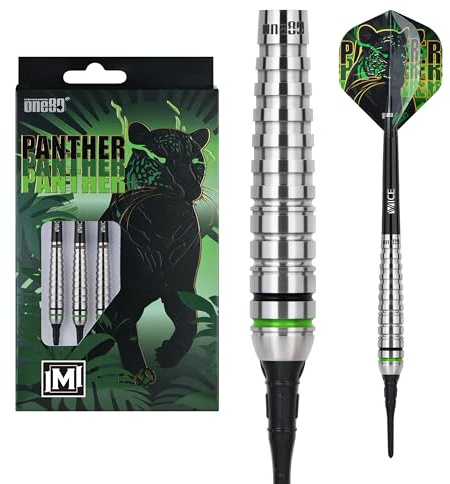 ONE80 Panther VHD 80% Tungsten Softdart Set – Softtip Darts mit markantem VHD Grip für sicheren Halt & präzise Treffer am E-Dart Automaten, ideal für Liga, Turnier & Training