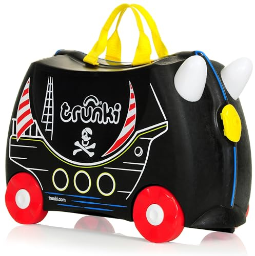 Trunki Barn resväska och handbagage för barn, Piratskeppet Pedro (svart), 18 Litres, Barnbagage