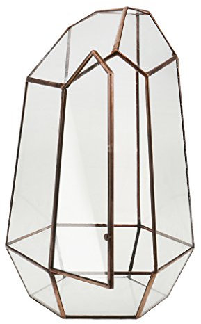 Irreguläre Mini Glas Terrarium Geometrisches Glas Sukkulente Pflanzen Pflanzgefäß Deko, 12 x 12 x 19cm