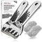 COM-FOUR® 2x raschietto per piano cottura in ceramica con lame di ricambio - raschietto in acciaio inox per la cucina - raschietto in ceramica con manico antiscivolo (02 pezzi + 12 lame)