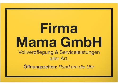 DankeDir! Firma Mama GmbH Schild - Geschenkidee Geburtstagsgeschenk Mama Wanddeko Wohnzimmer Schlafzimmer süßes Geschenk Mutter - kleine Aufmerksamkeit Deko das Haus