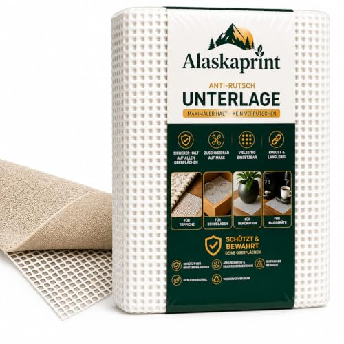 Alaskaprint Antirutschmatte Rutschschutz für Teppiche Teppich Teppichunterlage Teppichstop Gleitschutz Rutschfester Teppichunterleger Teppichstopper Anti Rutsch 160 x 225CM