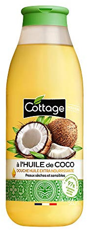 Cottage Aceite de ducha extra nutritivo con aceite de coco, piel seca y sensible, 560 ml
