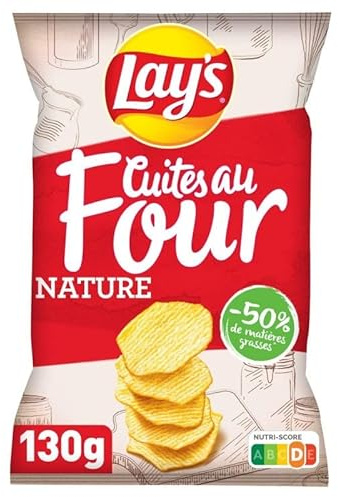 LAY'S - Lote de 4 chips naturales horneados (130 g)
