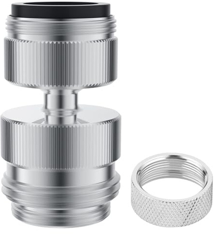 Hibbent Faucet to Garden Hose Adapter Kit, Sink Hose Attachment Faucet Adapter to Garden Hose 360-degree Swivel with Removable Faucet Aerator Garden Hose Sink Adapter - Chrome Finished