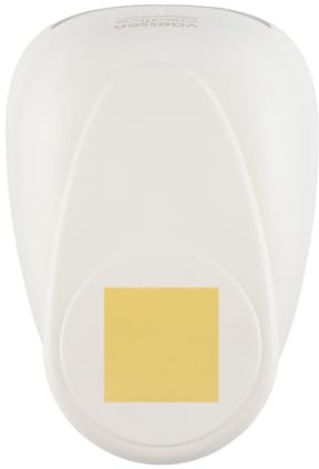Vaessen Creative 21434-059 2.5 Square Super Jumbo Punch Large Hole Punch Pack of 1 Up to 160gsm for Paper and Scrapbooking - White/Pink,6.35 cm