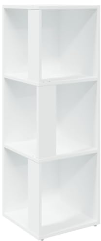 vidaXL Hörnhylla vit 33x33x100 cm konstruerat trä