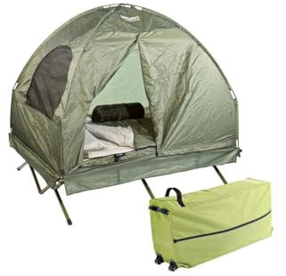 Semptec Urban Survival Technology Outdoorbett: 4in1-Doppelzelt/2 Schlafsäcken, Matratze, Liege & Kissen (refurbished) (Doppel Feldbett mit Matratze, Feldbett Doppelbett, Bett)