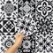 Hode 24 Piezas Azulejos Adhesivos Cocina Baño, Vinilos Baño Azulejos, Fancyhaus Baldosas Adhesivas Pared Impermeable DIY (Negro, 15cmx15cm)