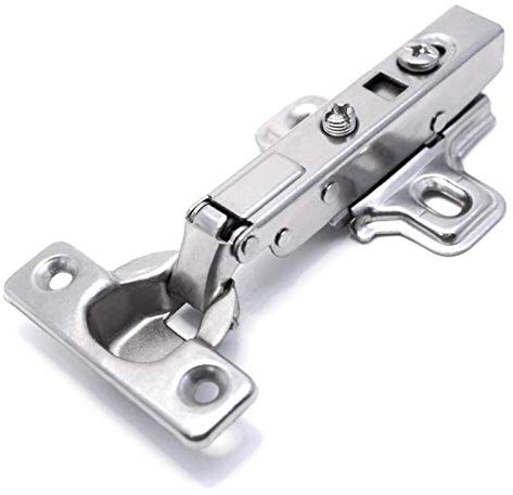 SBTRKT 10 Stück Scharniere, Edelstahl-Schrankscharniere, hydraulische Dämpfungsscharniere, verdeckte Scharniere, Soft-Close-Scharniere, for Schranktüren, Weinschranktüren (Color : Half Overlay)