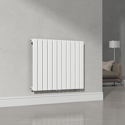 [neu.haus] Termosifone da Parete Radiatore Design Riscaldamento ad Acqua Calda Termoarredo a Pannello Singolo con Elementi Piatti 60 x 80 cm - Bianco