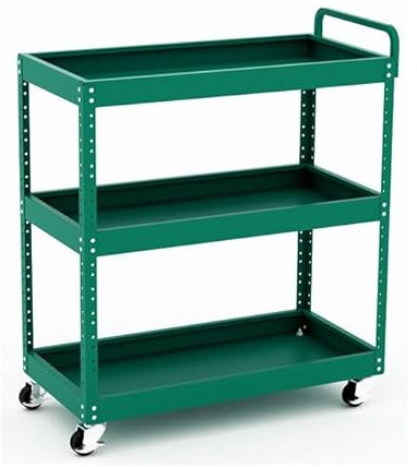 YCOVSFP 3-stöckiger, Rollender Werkzeugwagen Mit 150 Kg Tragkraft Und Rädern for Mechaniker, Werkzeugaufbewahrungs-Organizer for Zuhause, Garage, Lager, Werkstatt, Reparaturwerkstatt(Green)