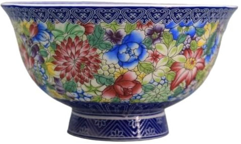 Porzellanschale im chinesischen antiken Palaststil mit Blumenmuster, exquisite Dekoration für Haushalt und Zuhause