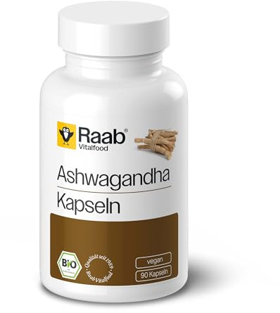 Raab® Bio Ashwagandha Kapseln (90 Stück) - Ohne Zusätze | 100% reines Ashwagandhawurzel-Pulver aus Indien - Aus eigener Produktion in Deutschland - Vegan, Laktose- & Glutenfrei