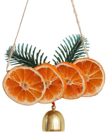 N6I4 - Colgantes para colgar en el coche, diseño de campanas de limón para decoración de árbol de Navidad