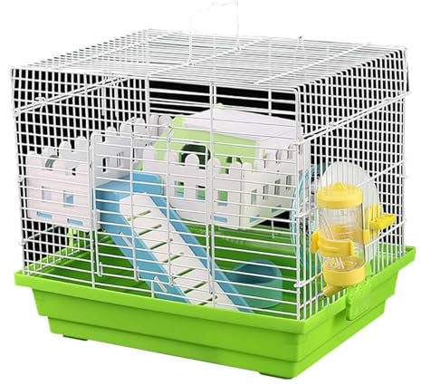 RTTZBOZ Kleiner Hamsterkäfig, Rattenkäfige Inklusive Zubehör, Wasserflasche, Laufrad, Futternapf und Hamsterversteck, Lebensräume für Rennmäuse, Syrische Zwerghamster(Green)