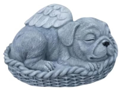 F Fityle Hundestatue, Gartenskulptur, Handwerk lustig, dekorative Harz Figur Tierdekoration für Rasenmessung außerhalb der Veranda, Style A