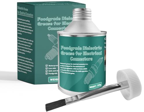 DINGSEN 220g/8oz Silicone Dielectric Grease for Electrical Connectors, Silicone Paste Automotive with Brush, Spark Plug, O Rings, Marine, Insulation Protection, Waterproof & Heat Resistant