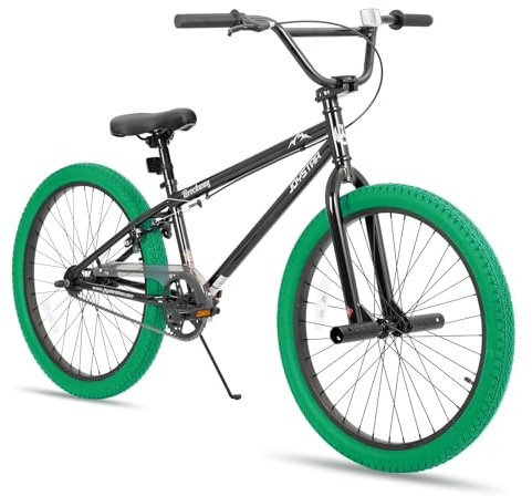 JOYSTAR La BMX freestyle per bambini Gemsbok da 24 pollici è adatta a bambini e bambine dai 9 agli 13 anni. È una bicicletta per bambini da 24 pollici di colore verde