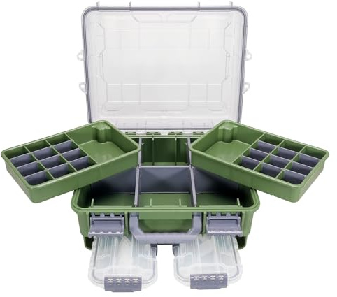 Seaknight 3-Tier Waterproof Fishing Tackle Box, Secure Lock, Durable ABS & Adjustable Compartments, Storage Organizer for Carp, Bass, Freshwater & Saltwater Fishing Gear