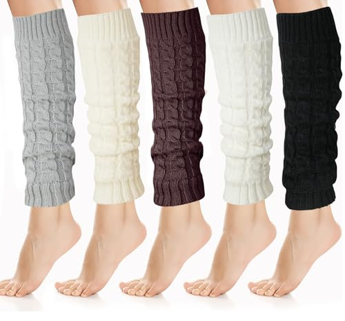 KEORHEZ 5 Paires De Jambiere Femme Guêtres Femme Peuvent être Portées Au Printemps En Hiver Et En Automne Un Bon Choix Pour Les Cadeaux Pour Femmes La Taille Est De 40 X 9 Cm