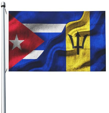 Bandiera cubana di Cuba, bandiera barbadiana di Barbados, 3x5 piedi per esterni