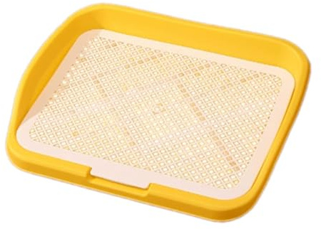 SZLIFE Lettiera per Cani Vaschetta Igienica Toilette per Cuccioli per Bisogni Che Include Colonna Staccabile Adatta per L'Igiene in Casa E Come Idea, Giallo