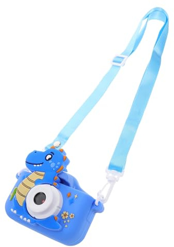 TOYZFRIENDY Appareil Photo Garçon Fille Double Objectif Dinosaure Bleu Caméra Numérique pour Tout-Petits Résistante Et Facile à Utiliser pour Photos Et Vidéos Intérieur Et Extérieur Cadeau Cré
