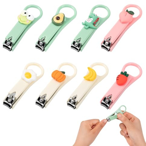 8PCS Kids Nail Clippers Set Cute Childrens Nail Clippers Cartoon Toddler Toenail Clippers with Nail File Anti Slip Granules for Precisie Trimming of Toenails and Fingernails for Women,Girls,Children