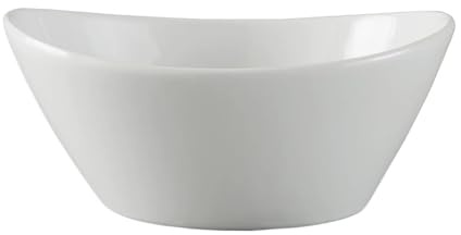 NJIEzhao Bol de service ondulé en porcelaine blanche à salade céramique Lavable au lave-vaisselle micro-ondes Bol en céramique