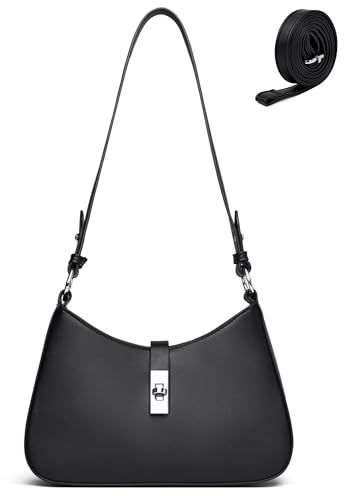 Micmores Handtasche Damen Umhängetasche Klein: Veganes Leder Schultertasche mit 2 Abnehmbaren Riemen, Elegante Crossbody Bag Damen für Party & Alltag, Y2K Unterarmtasche