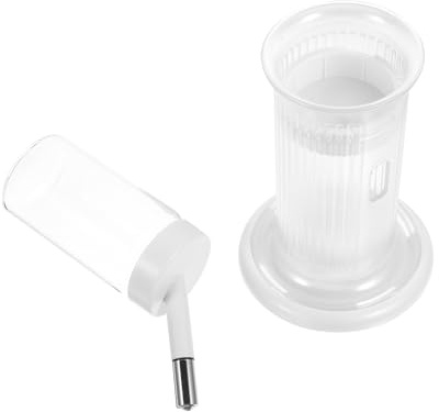 Alasum Vertical Hamster Water Feeder Stand, Daily Chinchilla Bottle for Cage, White Automatic Small Animal Waterer for Home and Pet Use