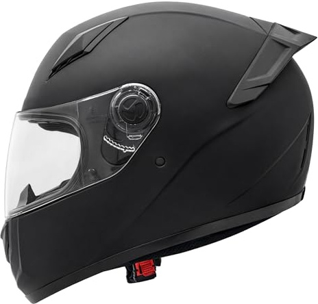 Zorax ZOR-817 Full Face Motorcycle Helmet - Matt Black M (57-58cm)