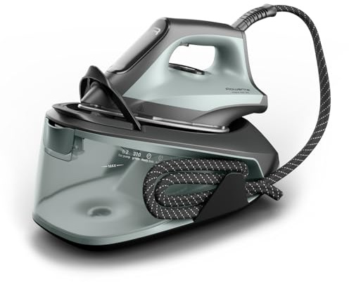 Rowenta Rowenta Force Pro 300, Ferro da Stiro con Generatore di Vapore 310 g/m, Riscaldamento Rapido, -35% di Consumo Energetico in Modalità Eco, Funzione Verticale, 2400 W, Colore Eucalipto, VR5430