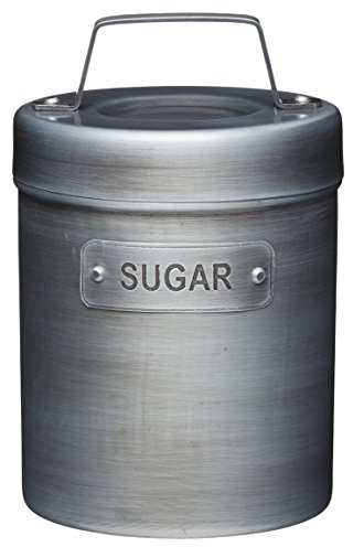 INDUSTRIAL KITCHEN KitchenCraft Pot à Sucre Vintage en Métal, Style Industriel, 1 L, Gris