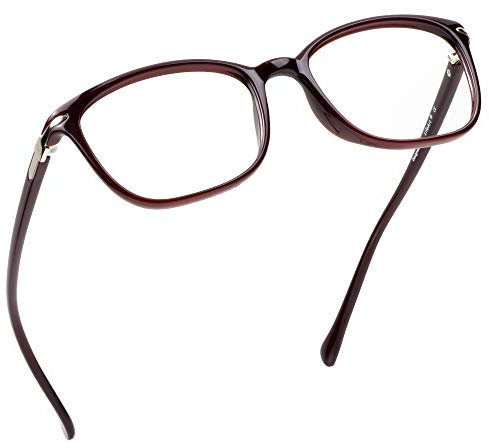 LifeArt Blue Light Blocking Glasses, Computer Reading Glasses, Gaming Glasses, TV Glasses for Women Men, Anti Glare (Dark Red, No Magnification)