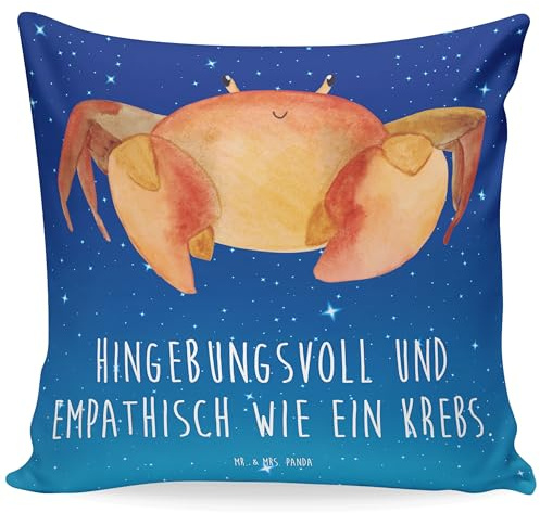 Mr. & Mrs. Panda Sofakissen Sternzeichen Krebs - Geschenk, Dekokissen 40x40, Geschenk Juli, sitzkissen, Astrologie, Geburtstag Juni, Krebs Geschenk,
