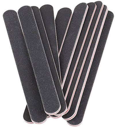 ZHOUBA Lot de 10 limes à ongles professionnelles abrasives rondes 100/180 pour nail art