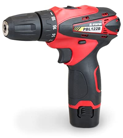 Taladro Atornillador a batería de 12V, reversible y electrónico, PBL 122 BK