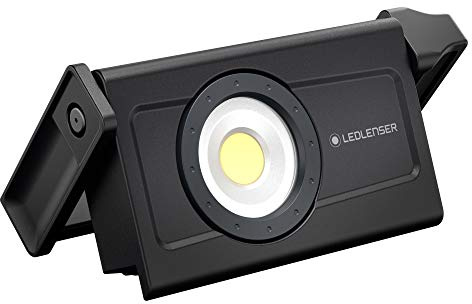 Ledlenser iF4R LED Faretto da Cantiere, Ricaricabile, Batteria al Litio, Senza Cavi, IP54, 2500 Lumen, Base di Sostegno Flessibile con Magnete, Supporto per cavalletto, powerbank USB